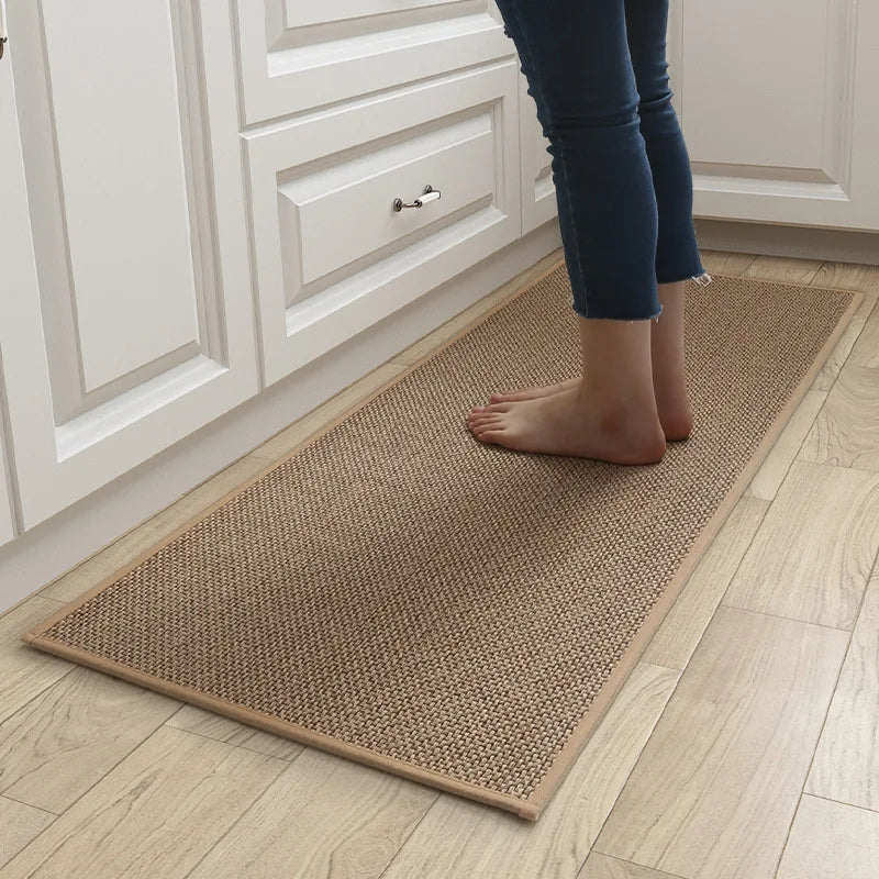 Rug Cotton and Linen Kitchen Mat Carpet Absorbing Non-slip Dirt-resistant Waterproof