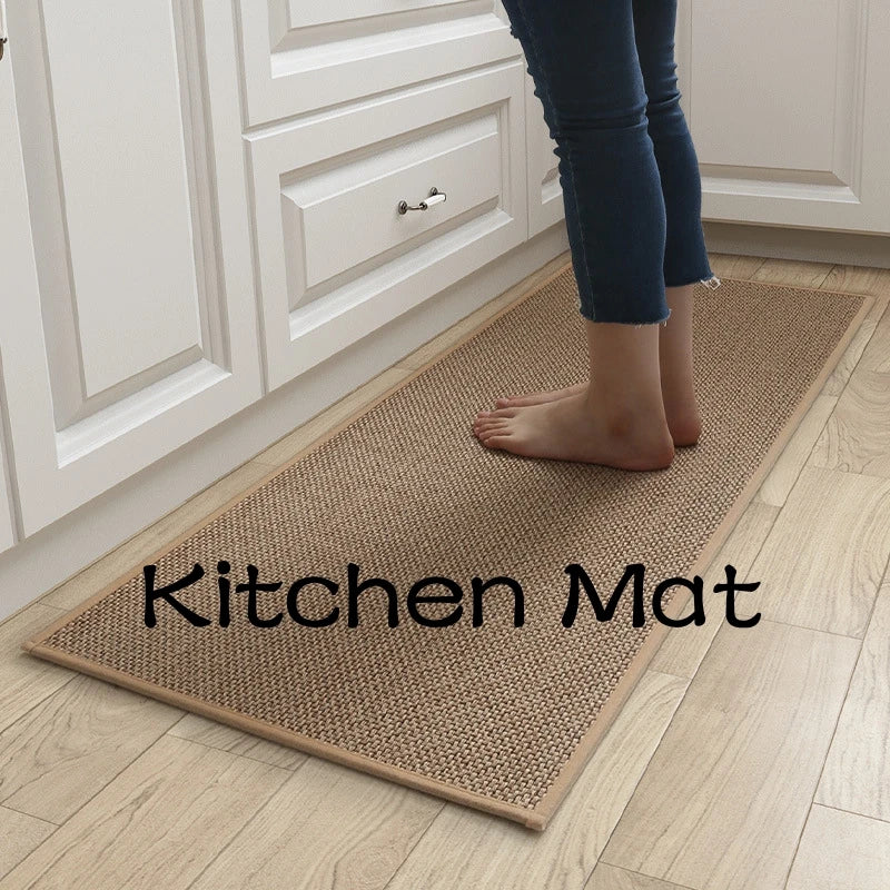 Rug Cotton and Linen Kitchen Mat Carpet Absorbing Non-slip Dirt-resistant Waterproof