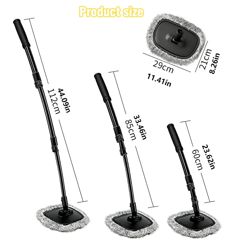 Telescoping Long Handle Cleaning Mop Retractable Bent Bar Car Wash