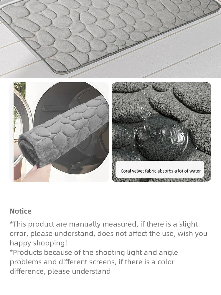 Foot Mat Coral Fleece Floor Mat  Bathroom Thickened Absorbent Floor Mat Door