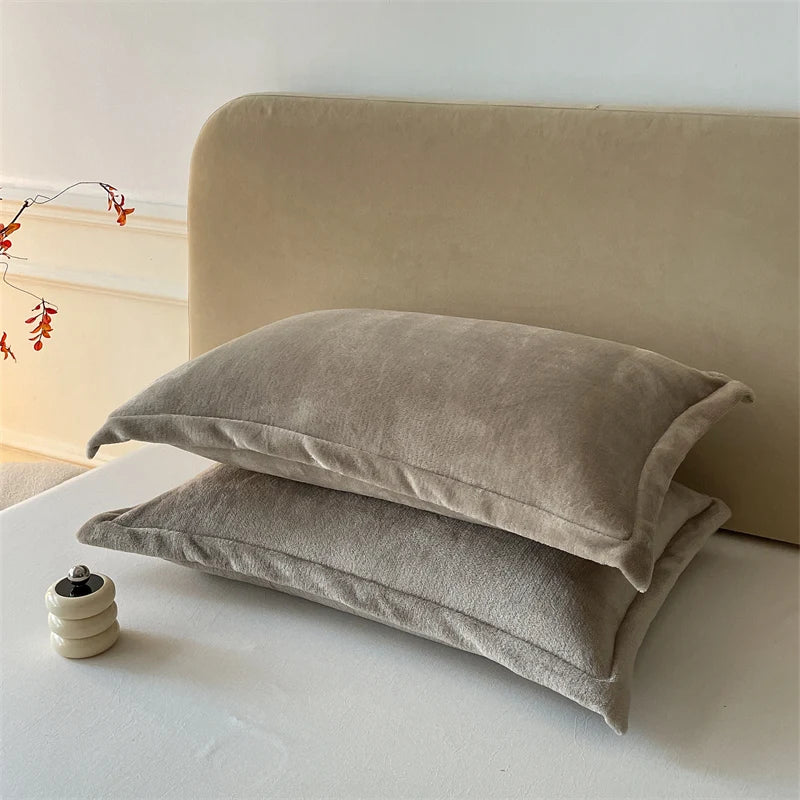 Solid Color Pillows Cover Velvet Warm Pillow Cases