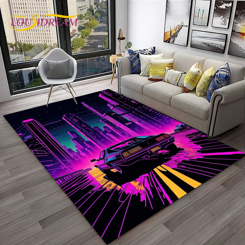 Sports Car Racing Carpet Rug for Living Room, Bedroom, Playroom, Sofa Doormat Decor,