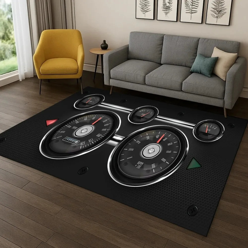 Racing Car Dashboard Screen Carpet for Living Room
