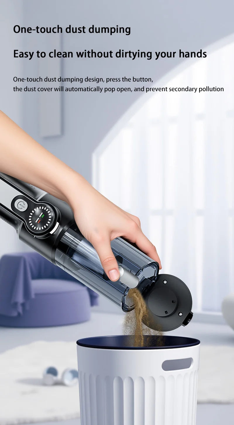 Car vacuum cleaner wireless one-button dust dump high-power portable