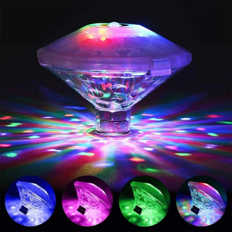 Floating LED Pool Light With Colorful Diamond Shaped Waterproof RGB Light
