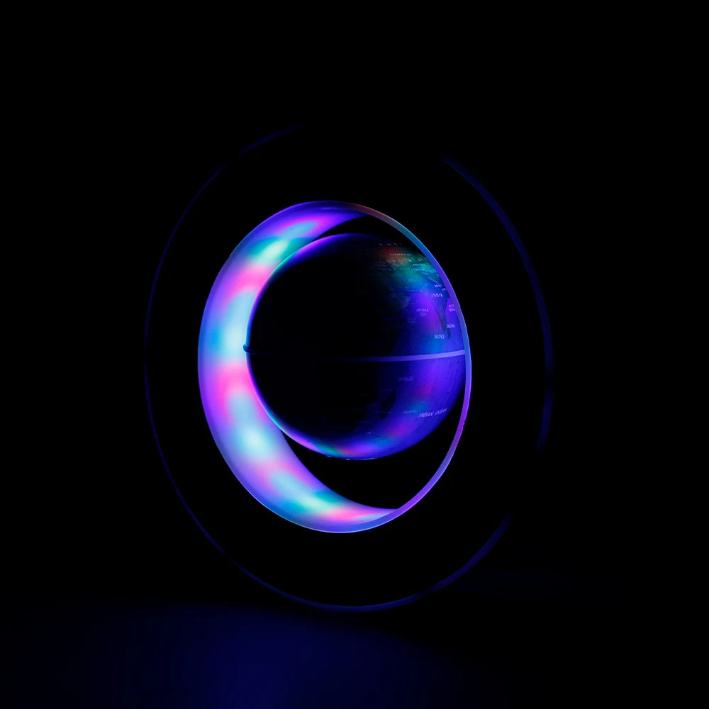 Floating Globe Levitating World Map Rotating Ornament LED Lamp for Bedside