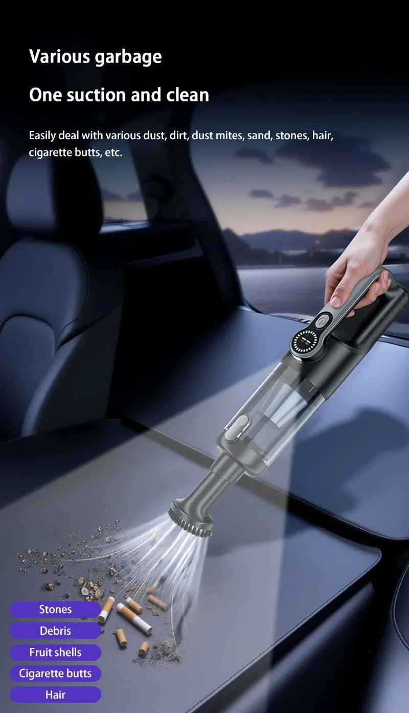 Car vacuum cleaner wireless one-button dust dump high-power portable