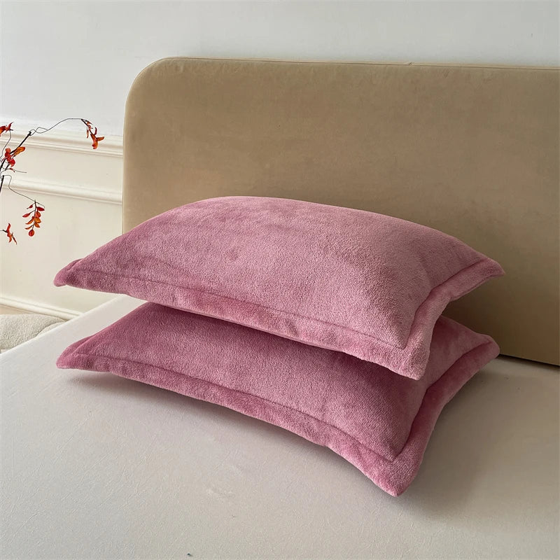 Solid Color Pillows Cover Velvet Warm Pillow Cases