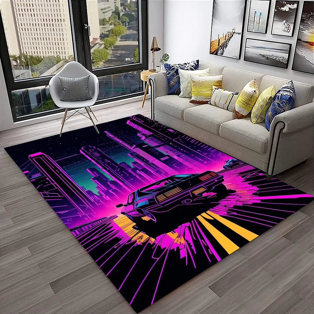 Sports Car Racing Carpet Rug for Living Room, Bedroom, Playroom, Sofa Doormat Decor,