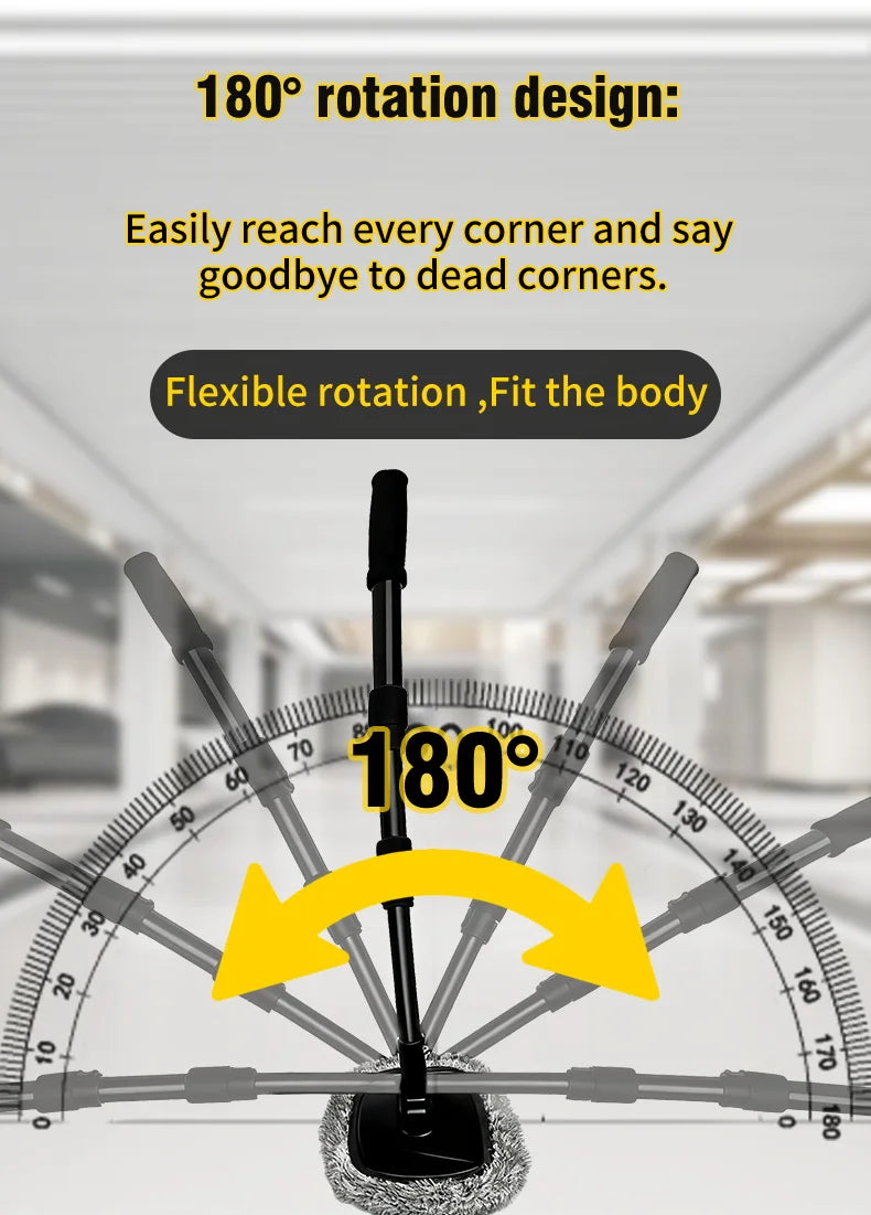 Telescoping Long Handle Cleaning Mop Retractable Bent Bar Car Wash