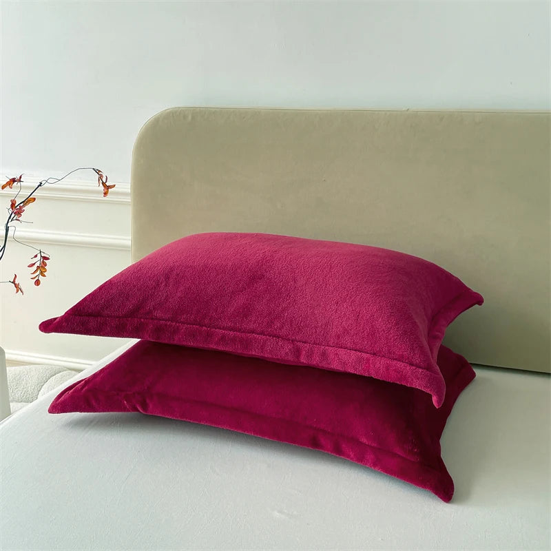 Solid Color Pillows Cover Velvet Warm Pillow Cases