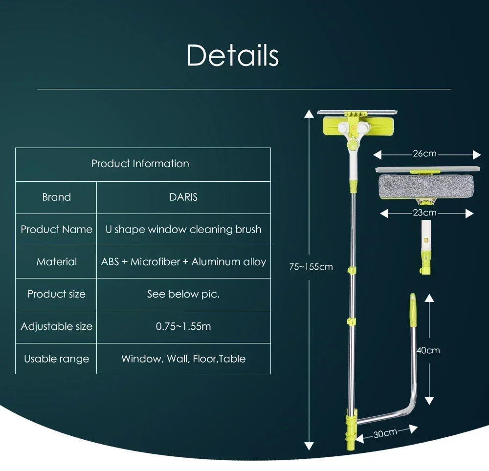 Hot Upgraded Telescopic High-rise Glass Cleaner Brush for Washing Window Dust