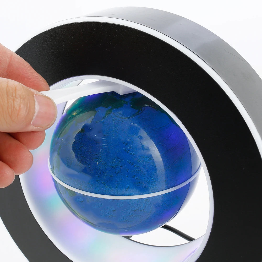Floating Globe Levitating World Map Rotating Ornament LED Lamp for Bedside