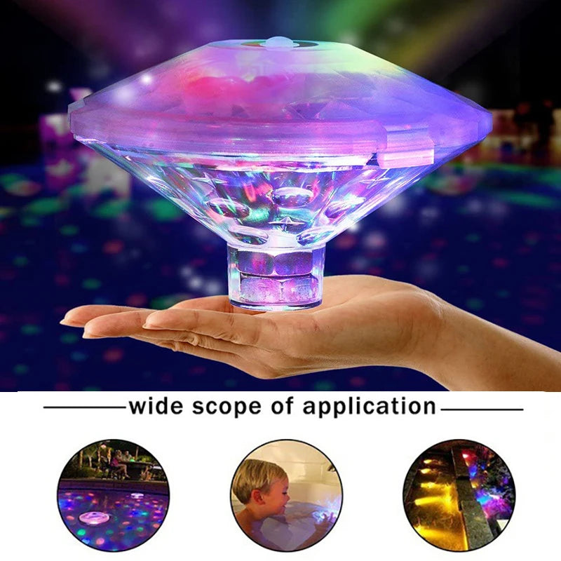 Floating LED Pool Light With Colorful Diamond Shaped Waterproof RGB Light