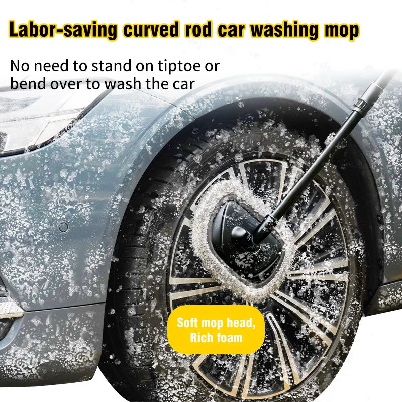 Telescoping Long Handle Cleaning Mop Retractable Bent Bar Car Wash