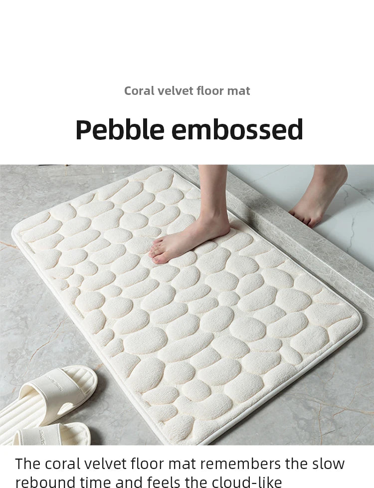 Foot Mat Coral Fleece Floor Mat  Bathroom Thickened Absorbent Floor Mat Door