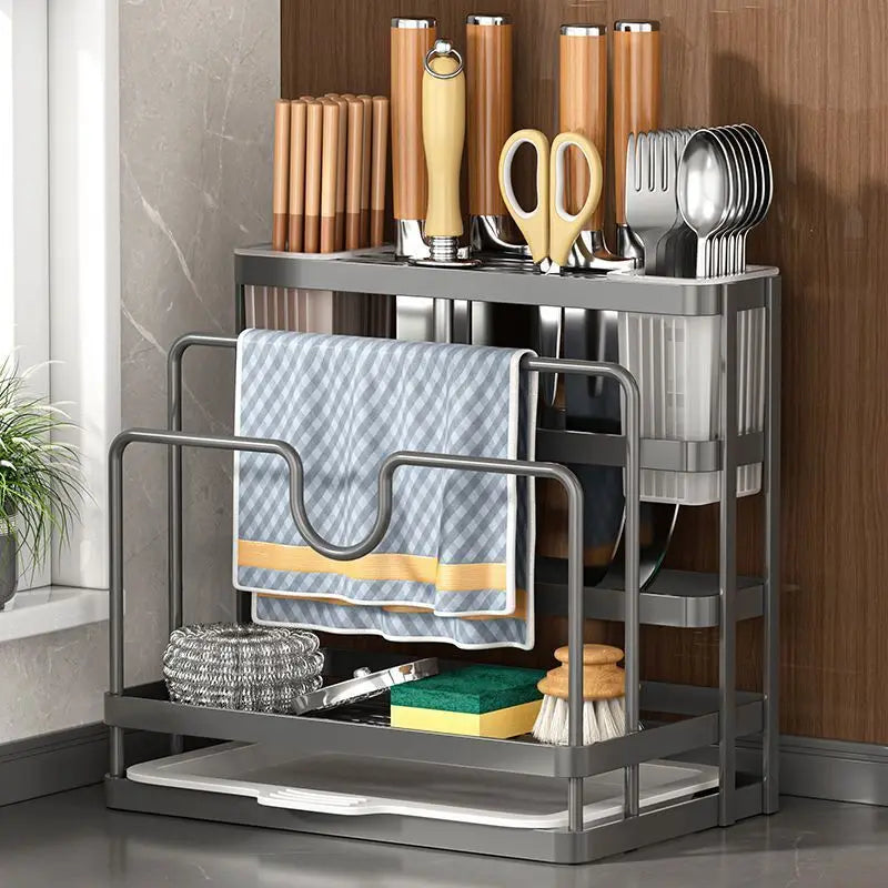 Kitchen knife holder, chopstick cage, storage rack, household multifunctional countertop,