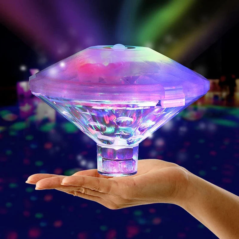 Floating LED Pool Light With Colorful Diamond Shaped Waterproof RGB Light