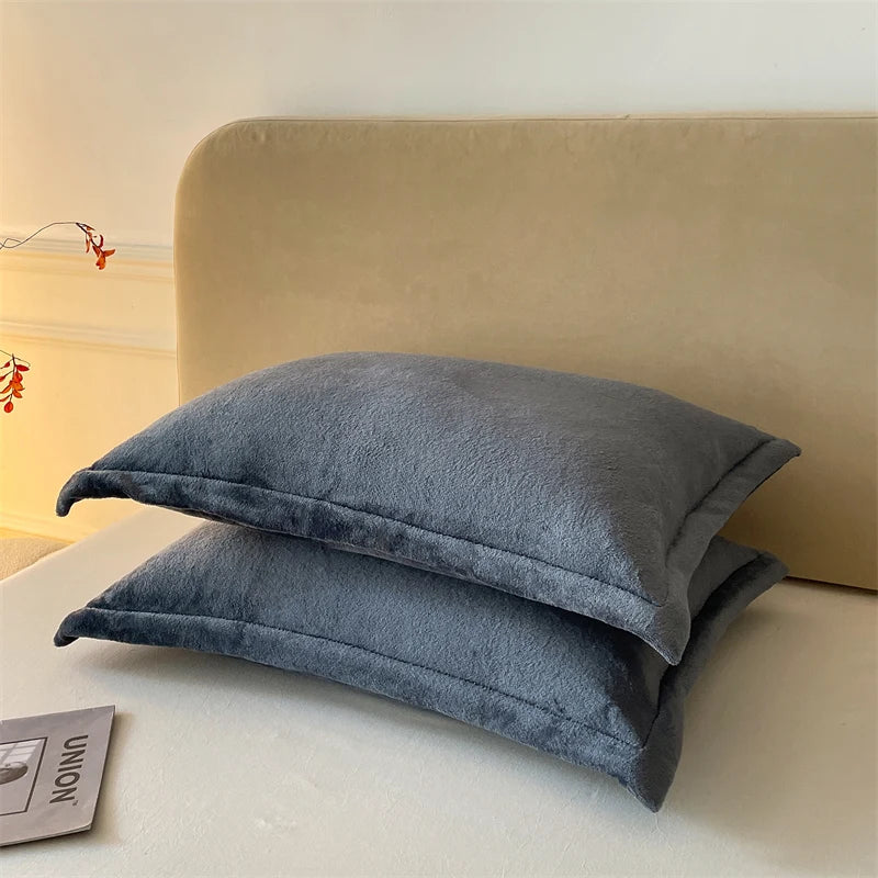 Solid Color Pillows Cover Velvet Warm Pillow Cases