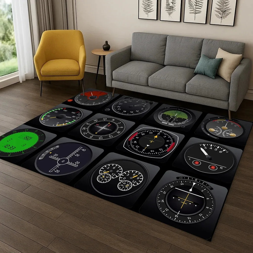 Racing Car Dashboard Screen Carpet for Living Room