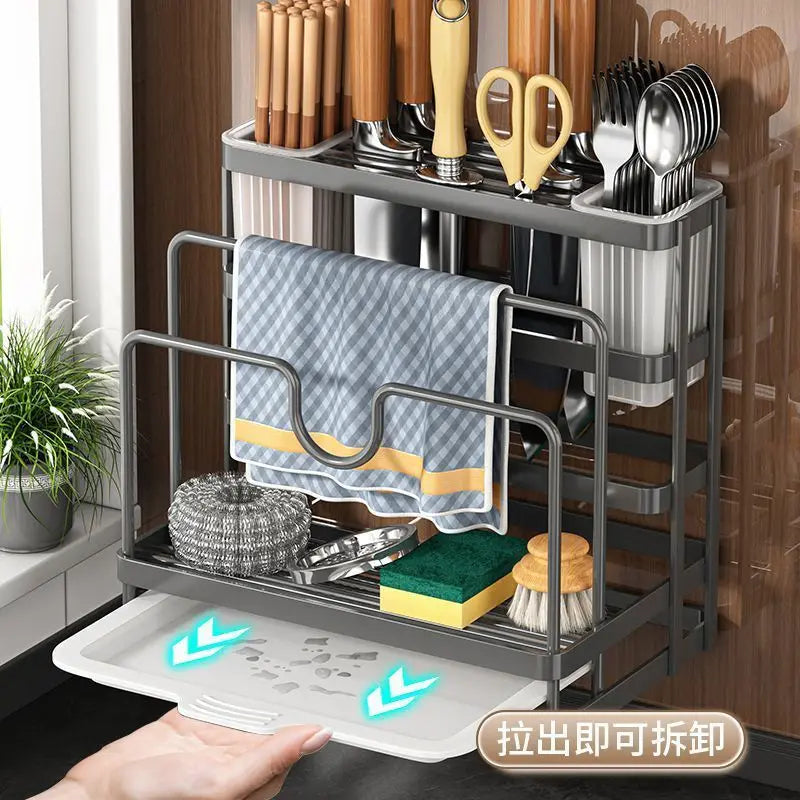 Kitchen knife holder, chopstick cage, storage rack, household multifunctional countertop,