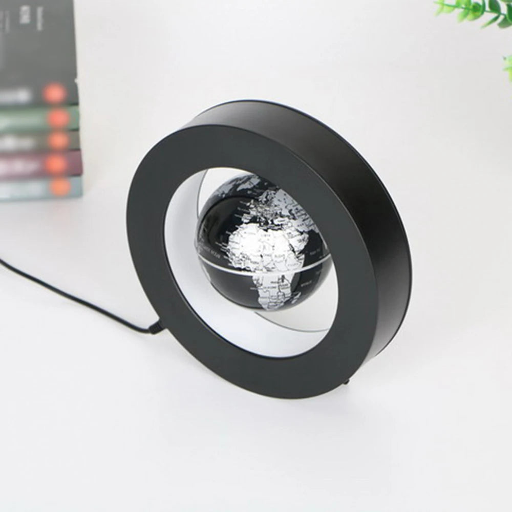 Floating Globe Levitating World Map Rotating Ornament LED Lamp for Bedside