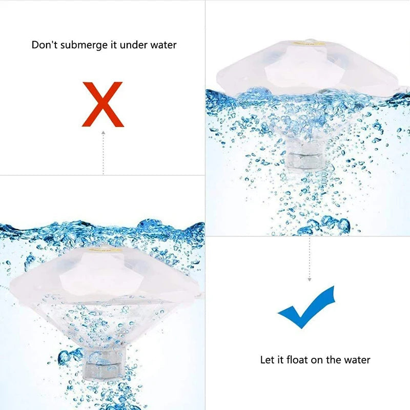 Floating LED Pool Light With Colorful Diamond Shaped Waterproof RGB Light