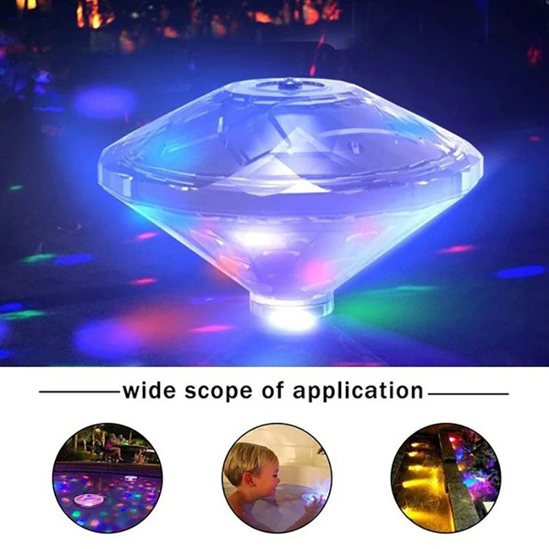 Floating LED Pool Light With Colorful Diamond Shaped Waterproof RGB Light