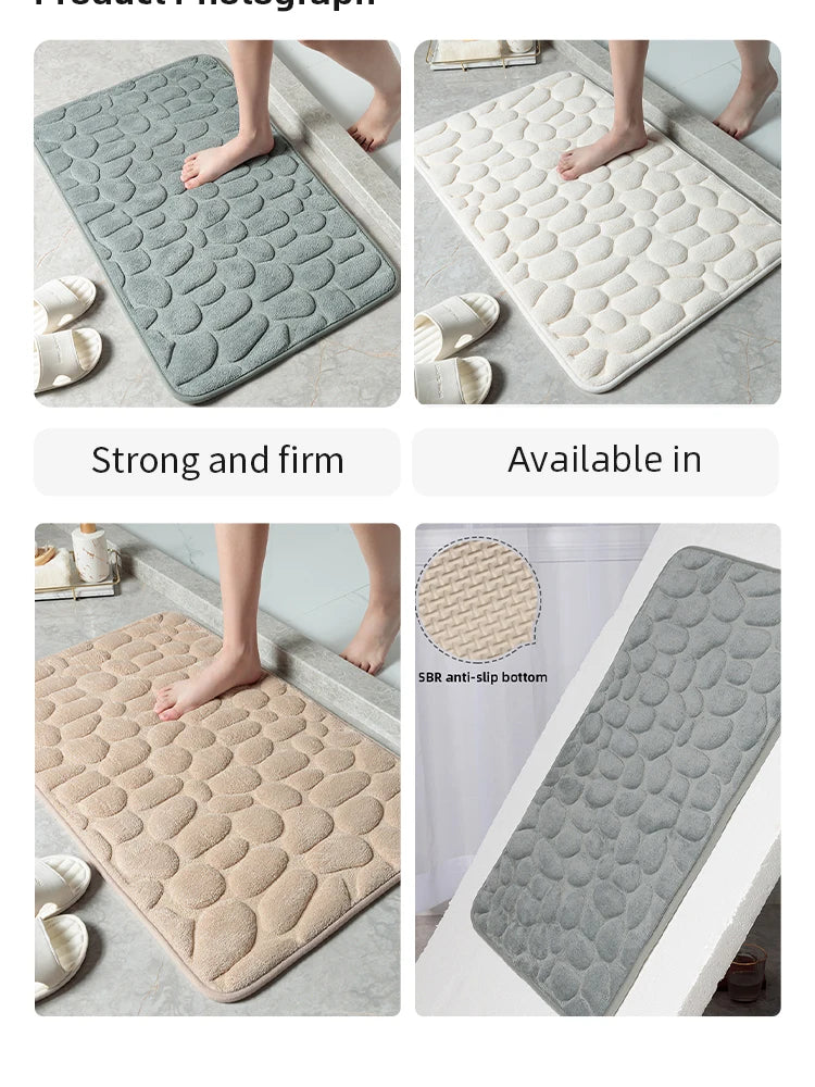 Foot Mat Coral Fleece Floor Mat  Bathroom Thickened Absorbent Floor Mat Door