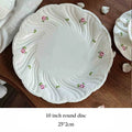Ceramic Plate Set Coffee Cup Saucer Beautiful Tableware Vintage Rose Dessert Plate