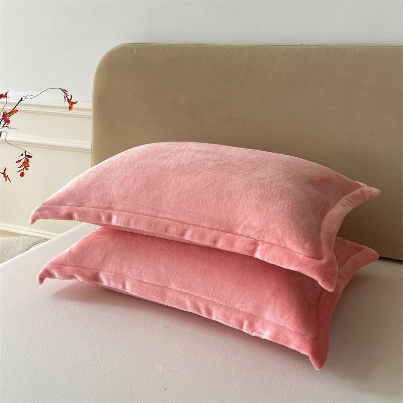 Solid Color Pillows Cover Velvet Warm Pillow Cases