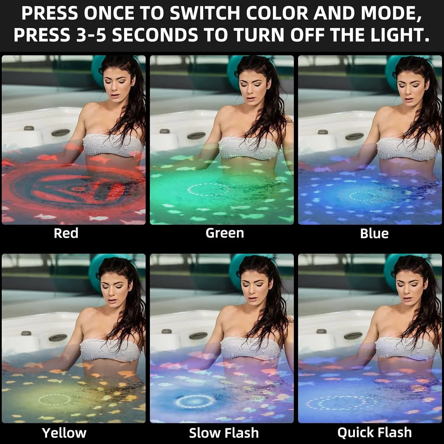 Colorful Fish Pattern Bathtub Floating Light - Ideal for Bathroom, Aquariums & Parties! Waterproof