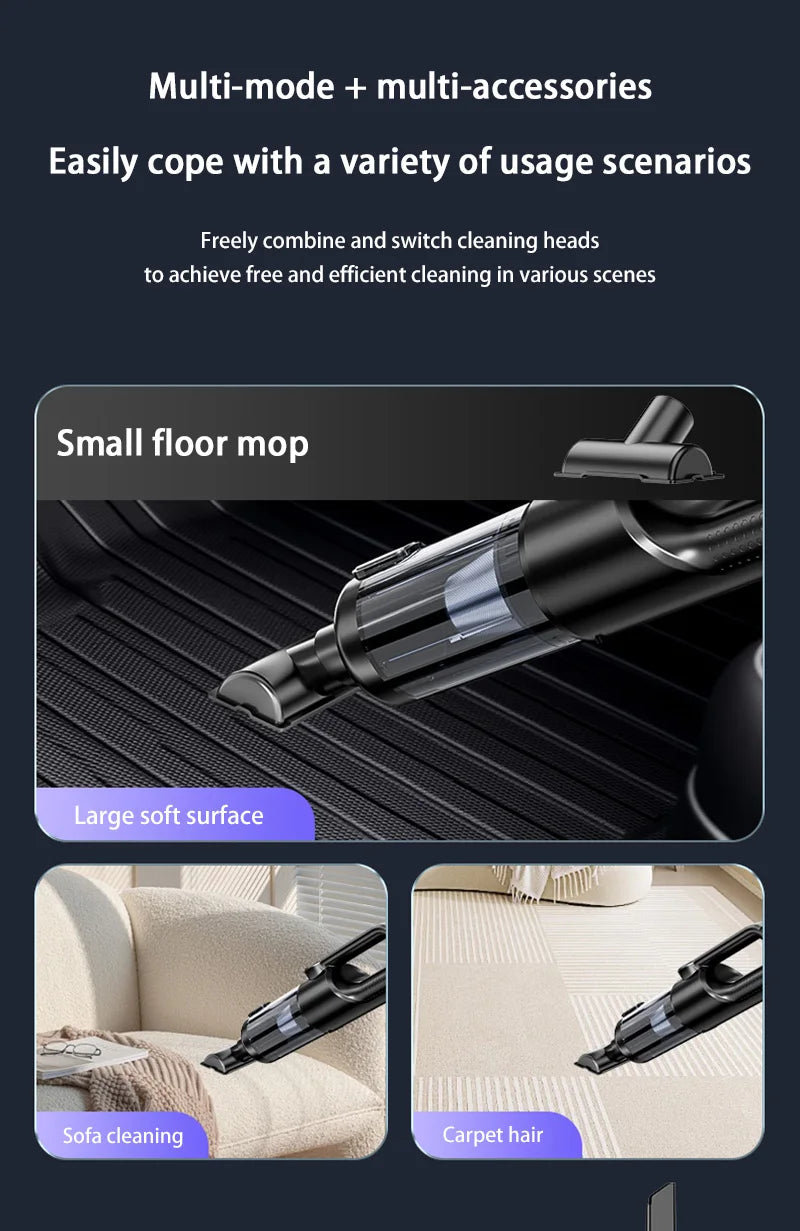 Car vacuum cleaner wireless one-button dust dump high-power portable