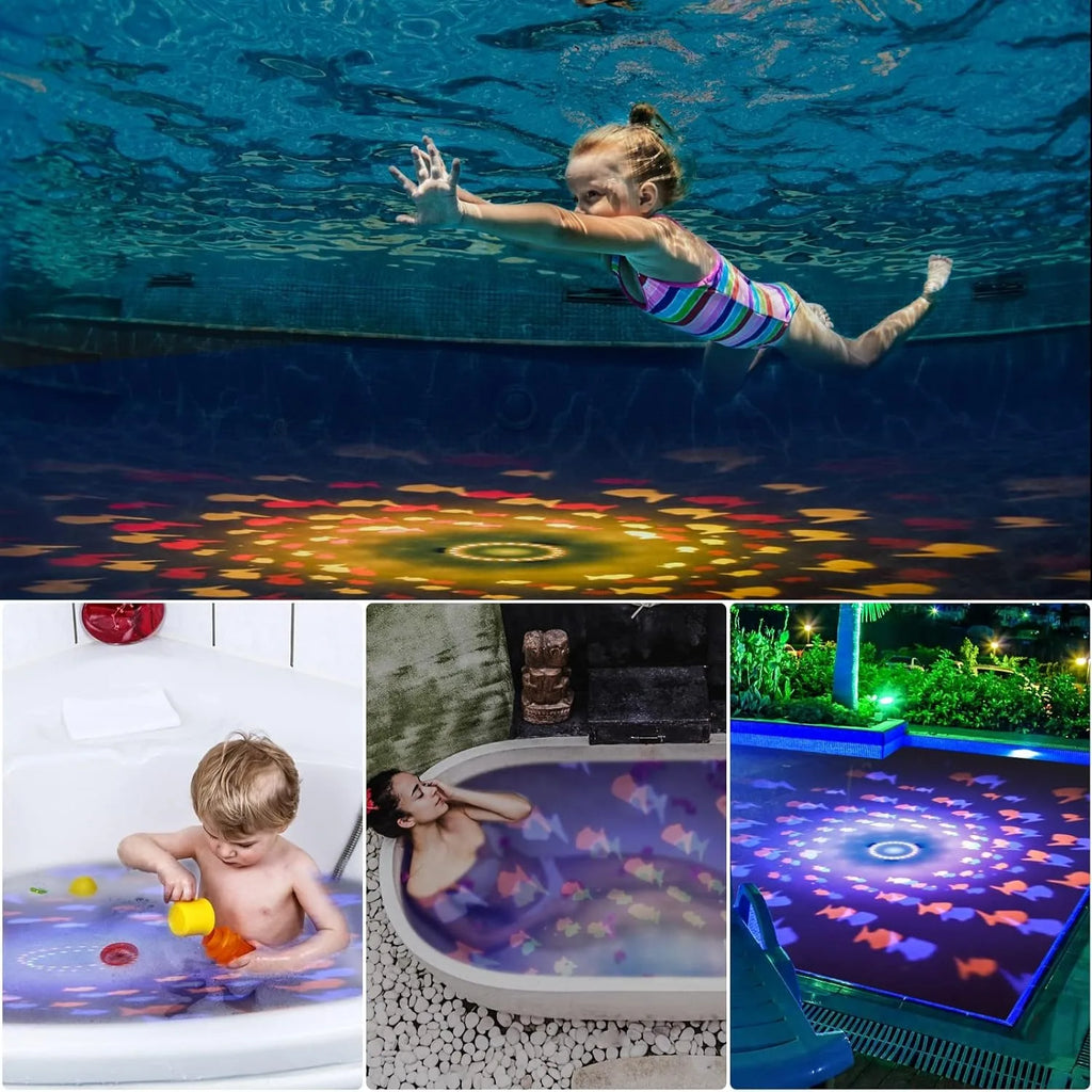Colorful Fish Pattern Bathtub Floating Light - Ideal for Bathroom, Aquariums & Parties! Waterproof