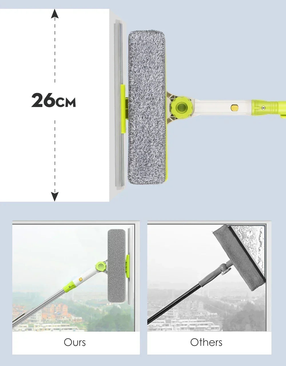 Hot Upgraded Telescopic High-rise Glass Cleaner Brush for Washing Window Dust