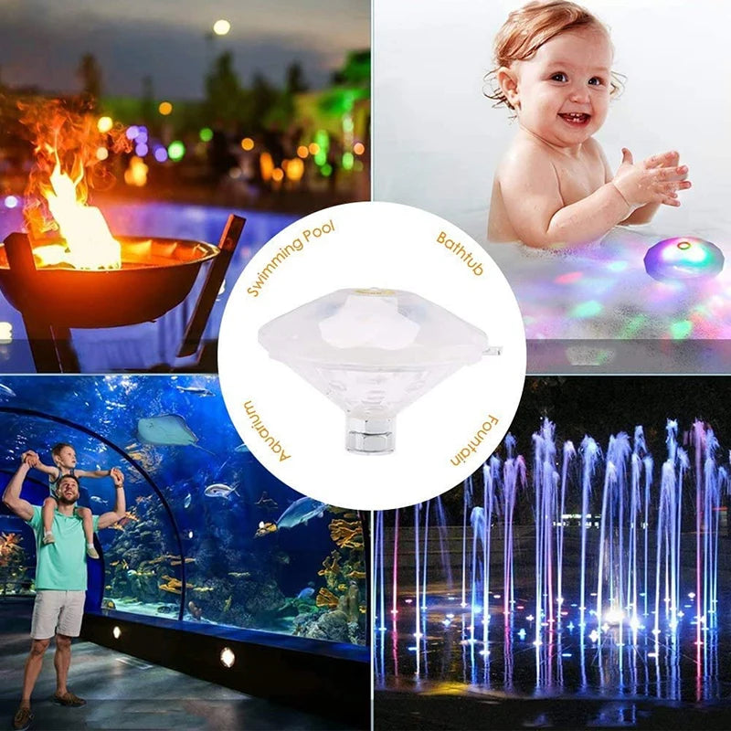 Floating LED Pool Light With Colorful Diamond Shaped Waterproof RGB Light