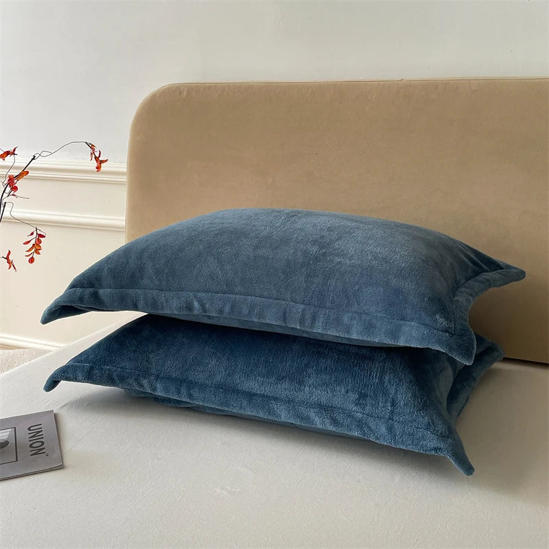Solid Color Pillows Cover Velvet Warm Pillow Cases
