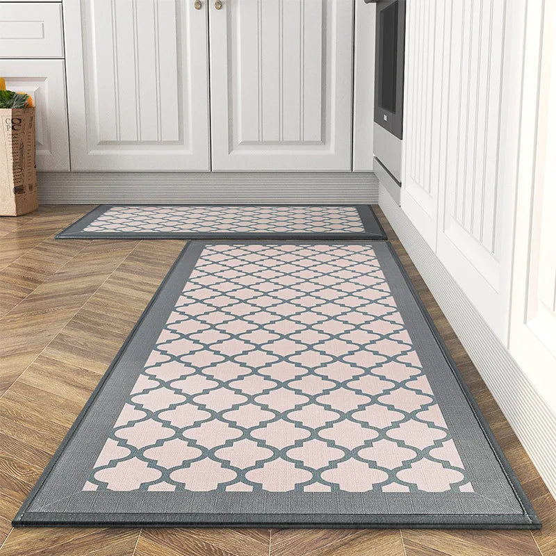 Rug Cotton and Linen Kitchen Mat Carpet Absorbing Non-slip Dirt-resistant Waterproof