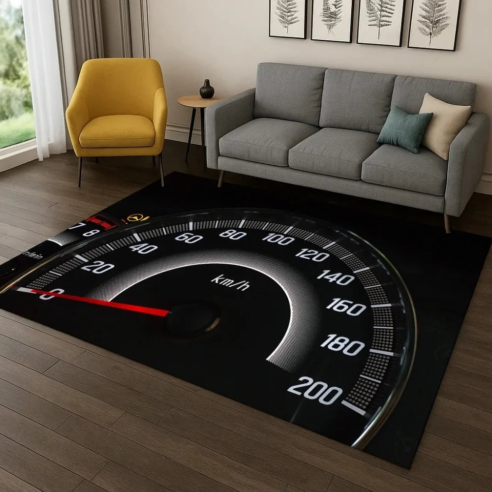 Racing Car Dashboard Screen Carpet for Living Room