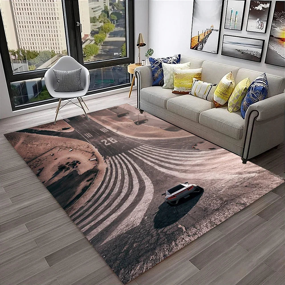 Sports Car Racing Carpet Rug for Living Room, Bedroom, Playroom, Sofa Doormat Decor,