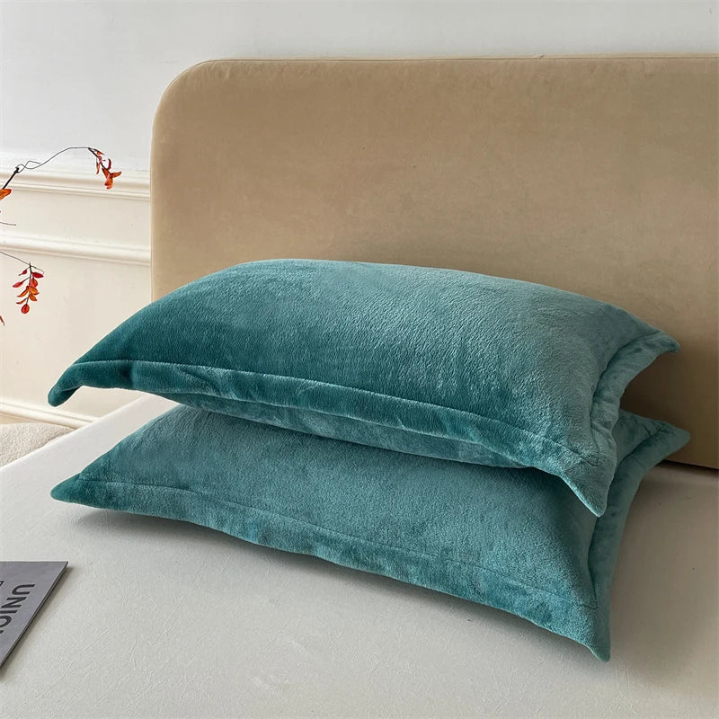Solid Color Pillows Cover Velvet Warm Pillow Cases