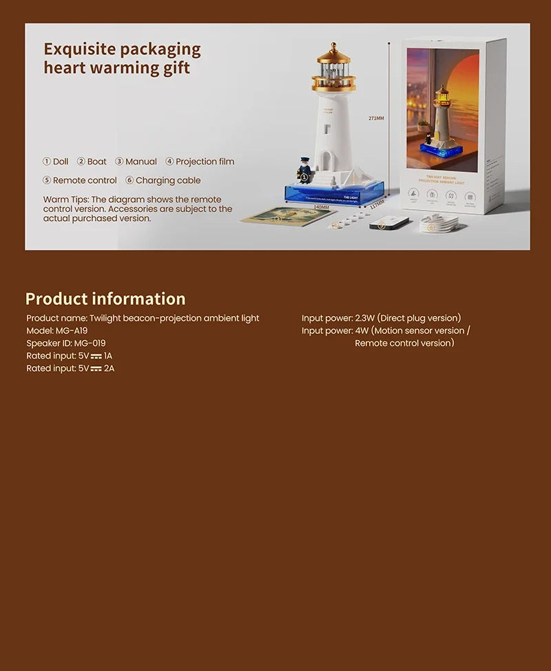 Lighthouse Moon Projection Light Breathing Light Moonlight Prejection
