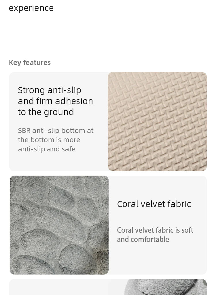 Foot Mat Coral Fleece Floor Mat  Bathroom Thickened Absorbent Floor Mat Door