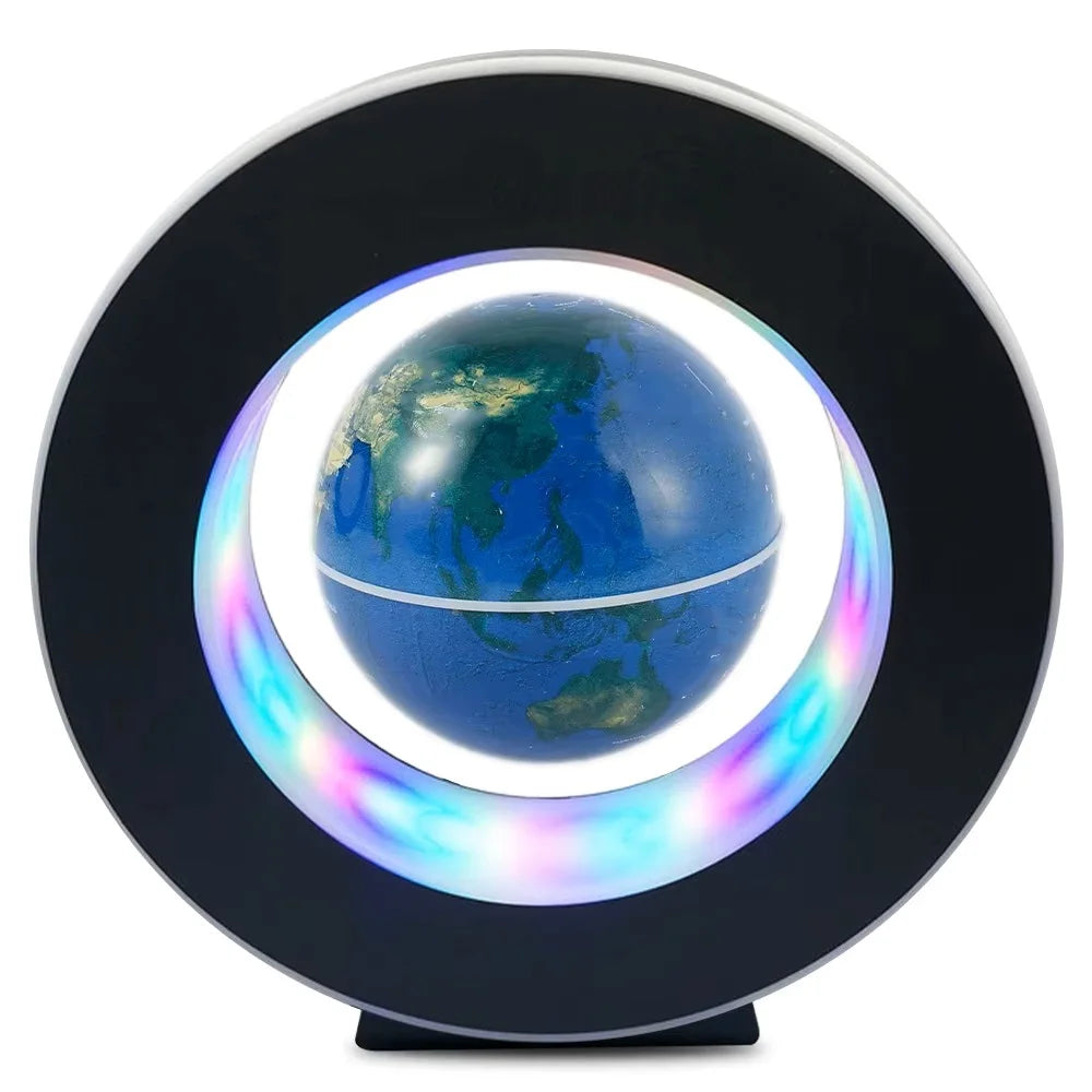Floating Globe Levitating World Map Rotating Ornament LED Lamp for Bedside