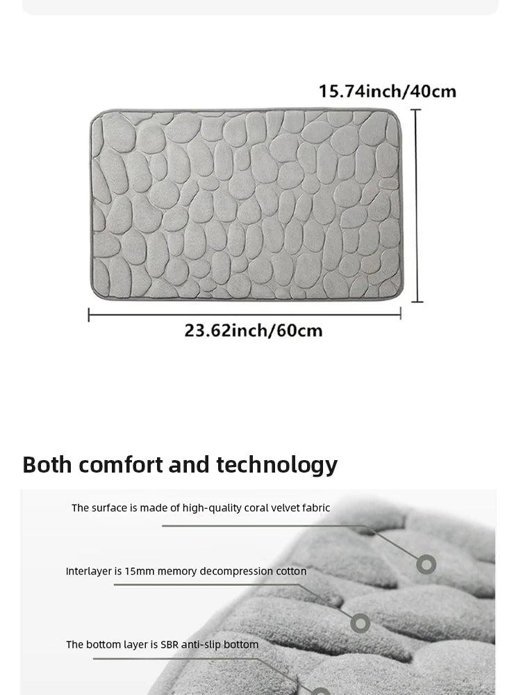 Foot Mat Coral Fleece Floor Mat  Bathroom Thickened Absorbent Floor Mat Door