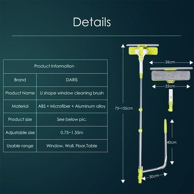 Hot Upgraded Telescopic High-rise Glass Cleaner Brush for Washing Window Dust