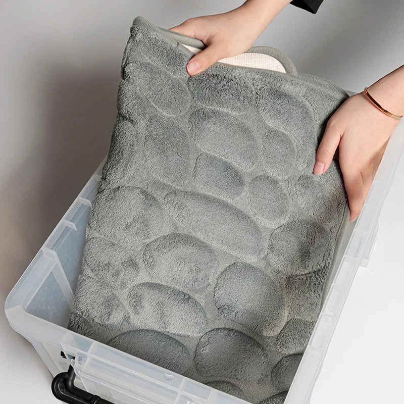 Foot Mat Coral Fleece Floor Mat  Bathroom Thickened Absorbent Floor Mat Door