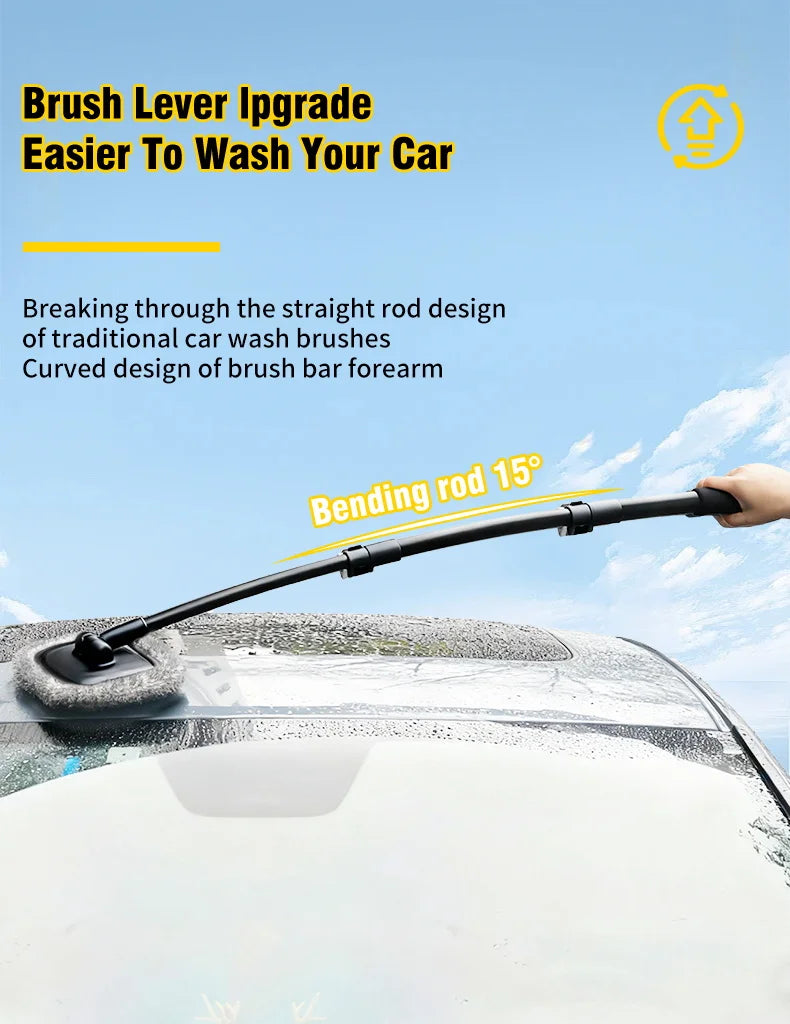Telescoping Long Handle Cleaning Mop Retractable Bent Bar Car Wash